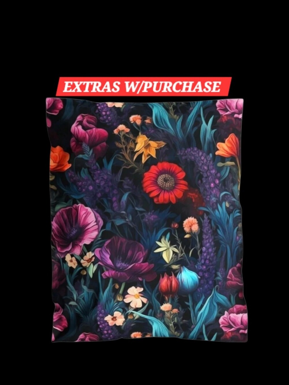 20ct. 10x13 Dark Floral Polymailers  Bonus Random Thank You Cards And Stickers